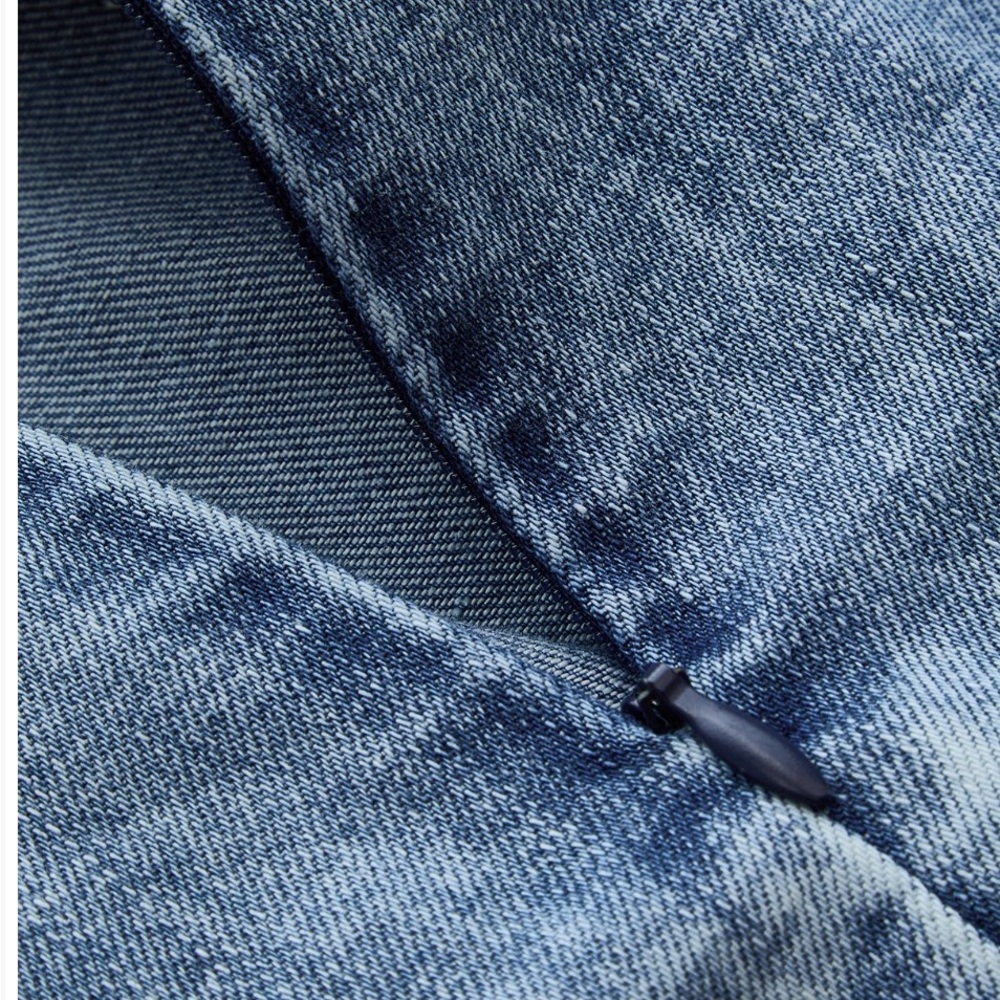 Commense Light Blue Denim Midi Dress with Neck Tie - Picture 3 of 4